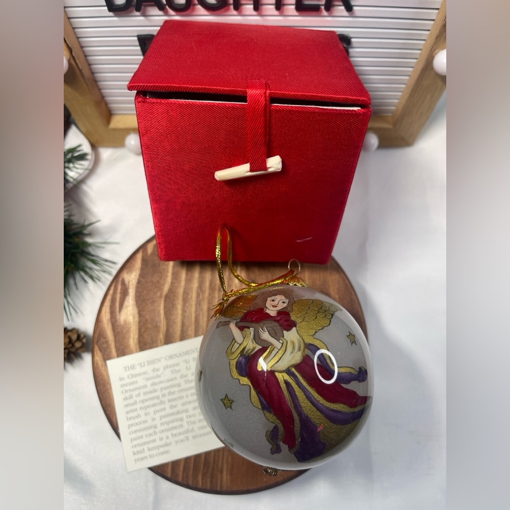 Li Bien Inside Painted Glass Angel Ornament – 1998 – With Box